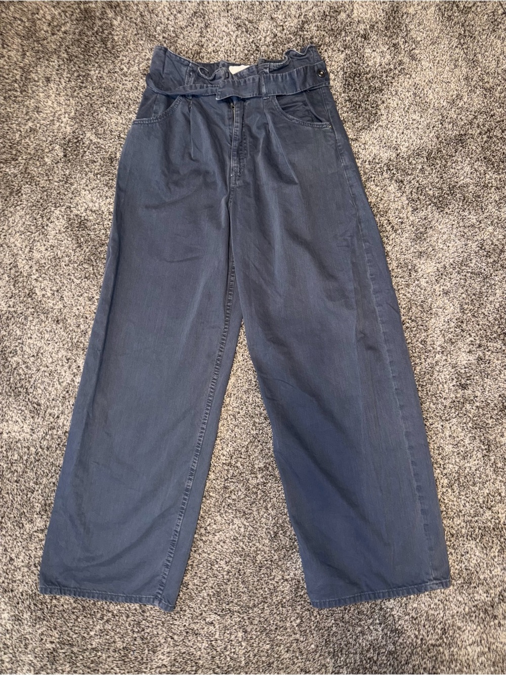 Zara Relaxed Wide-Leg Jeans - Dark Blue